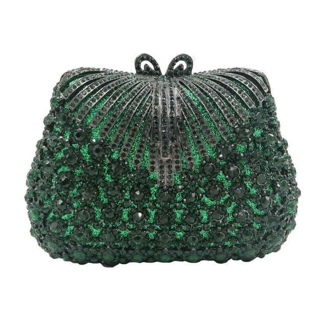 Luxury Silver Diamond Wedding Party Bridal Clutch Bags | Colorful Crystal Evening Bags