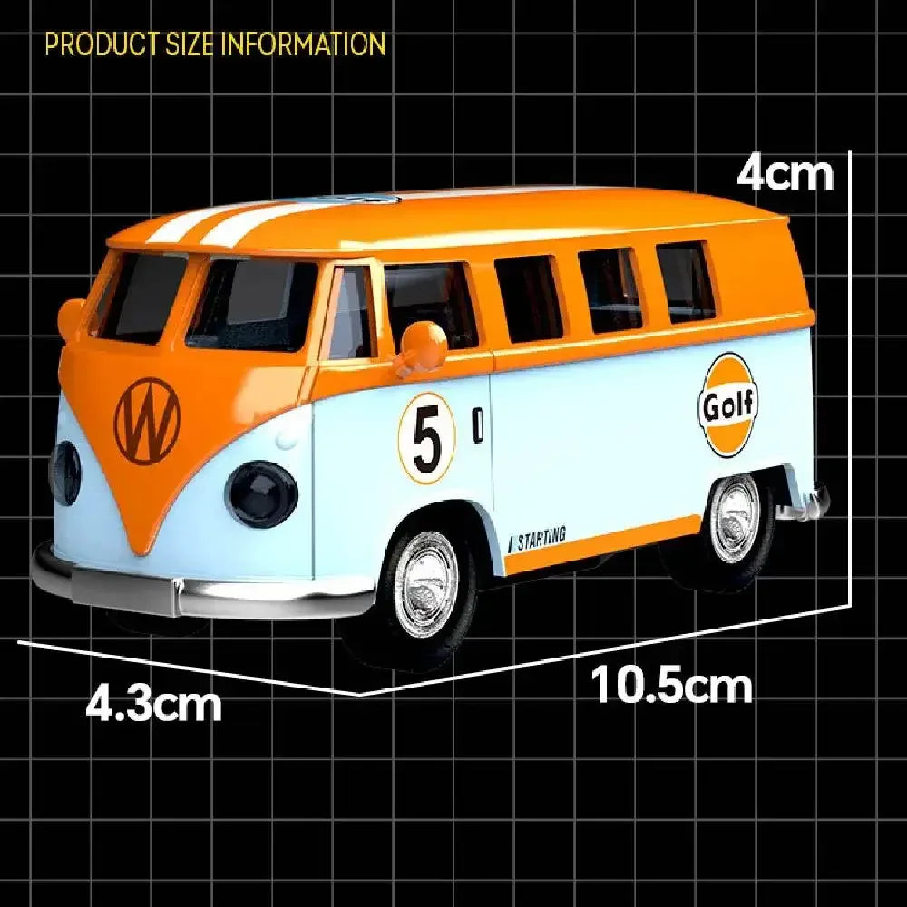 1:36 Volkswagen Gulf Orange Diecast Pull-Back Travel Bus Toy