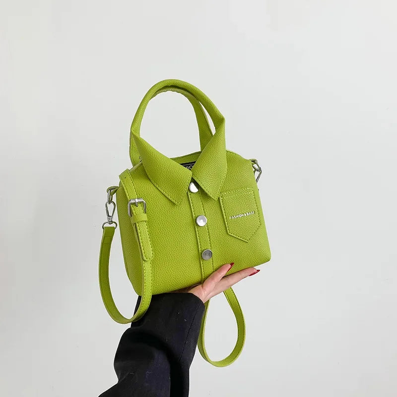 Green PU Leather Designer Bag