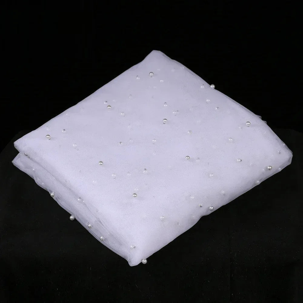 Cathedral Wedding Veil Pearls Wedding Veils with Comb 100% Handmade Beaded Wedding Accessories - SpyTrendz