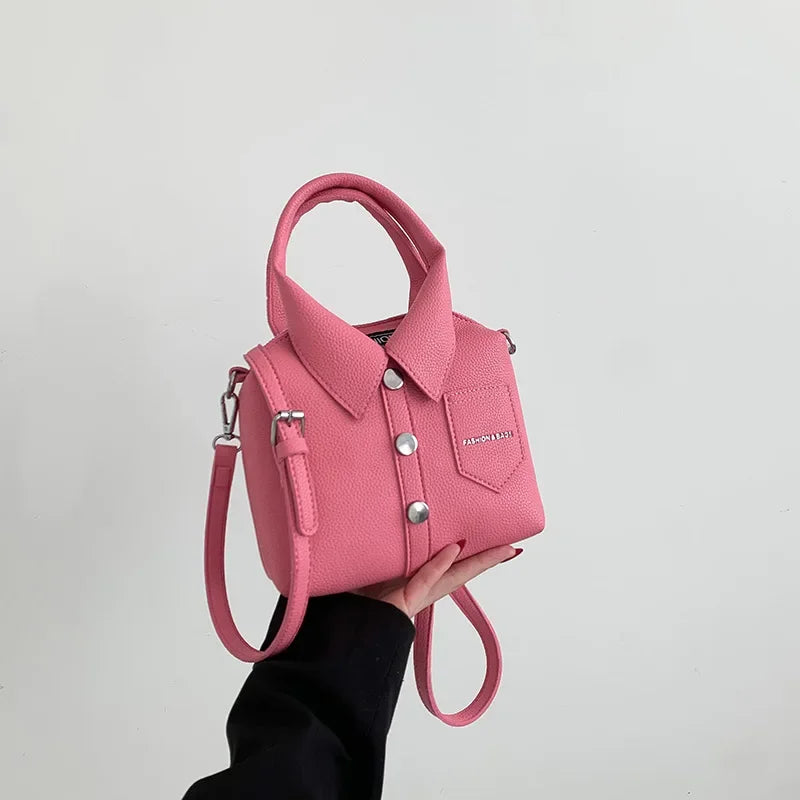 Pink PU Leather Designer Bag