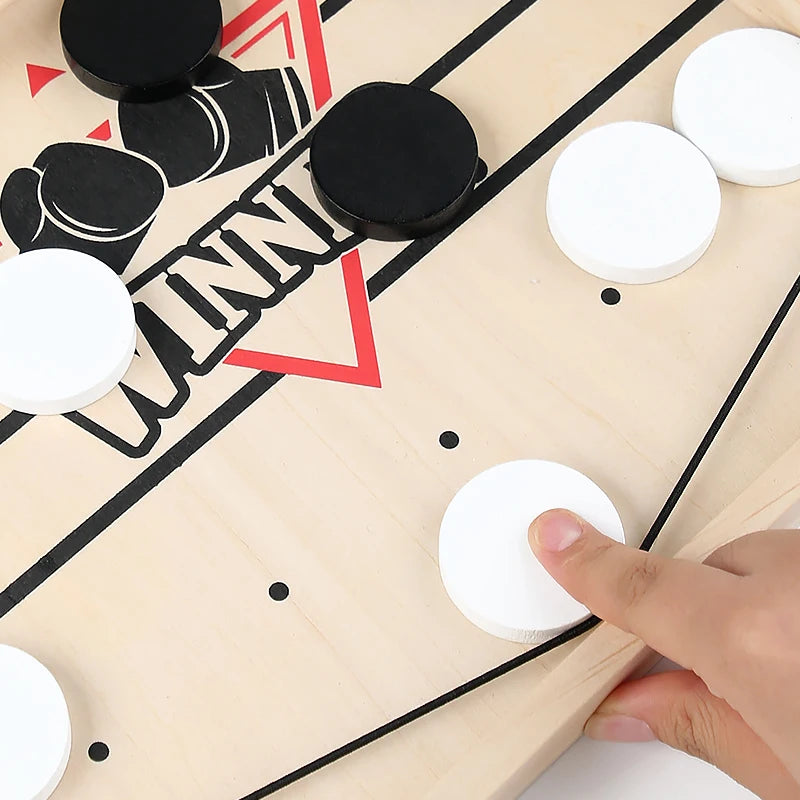 Slingshot Table Hockey Game – Fast-Paced Wooden Battle Board for Family Fun