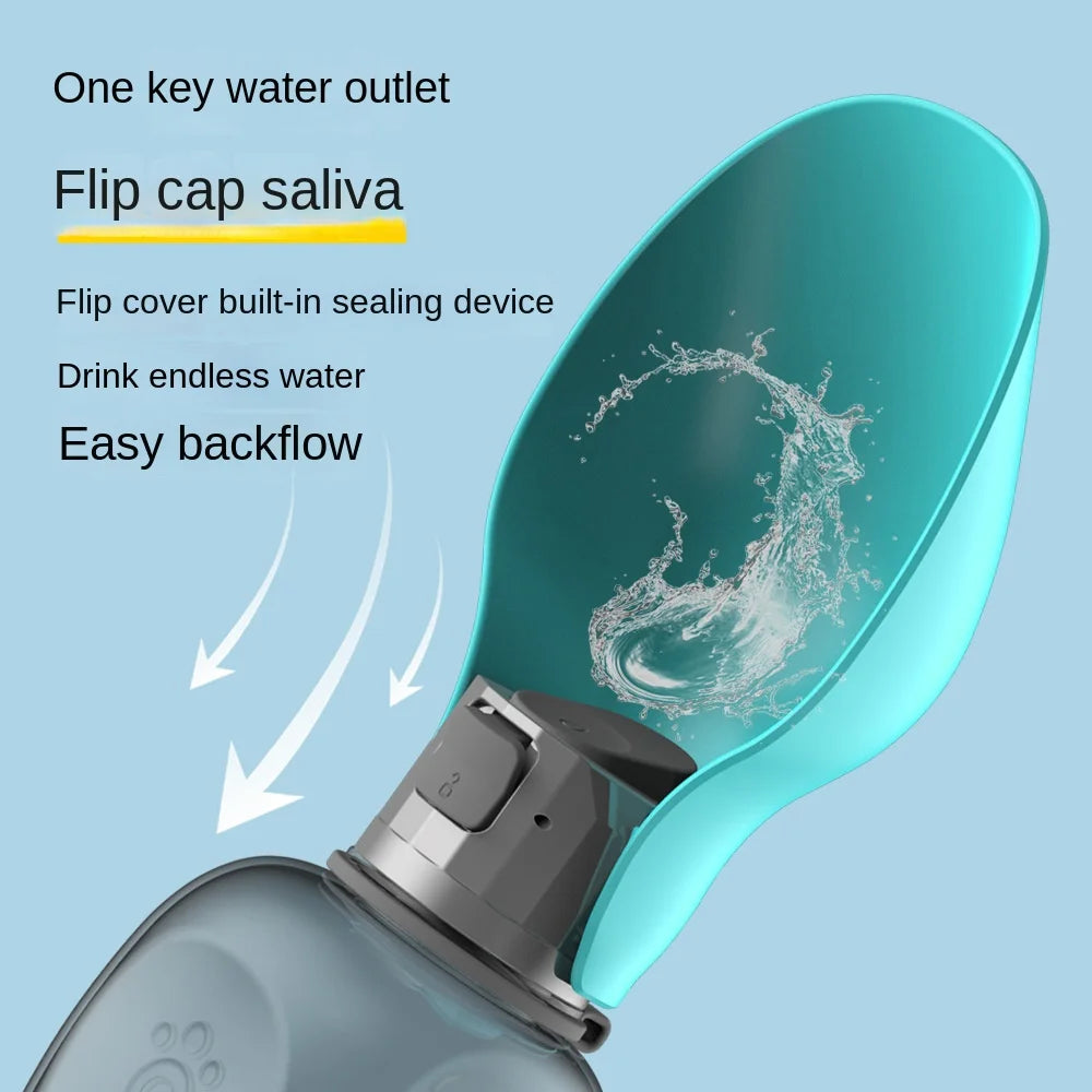 Leaf-Shaped Pet Water Cup – 800ml Foldable Dog Water Bottle with One-Key Lock for Walking & Outdoor Adventures
