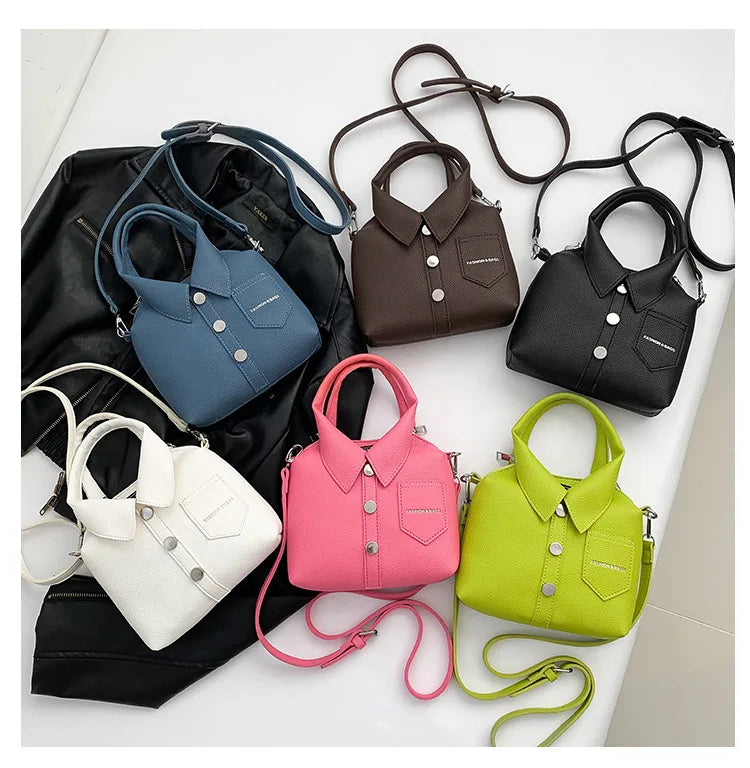 PU Leather Square Bag for Women – Compact Shoulder & Crossbody Handbag with Zipper Closure, Elegant Fashion Purse