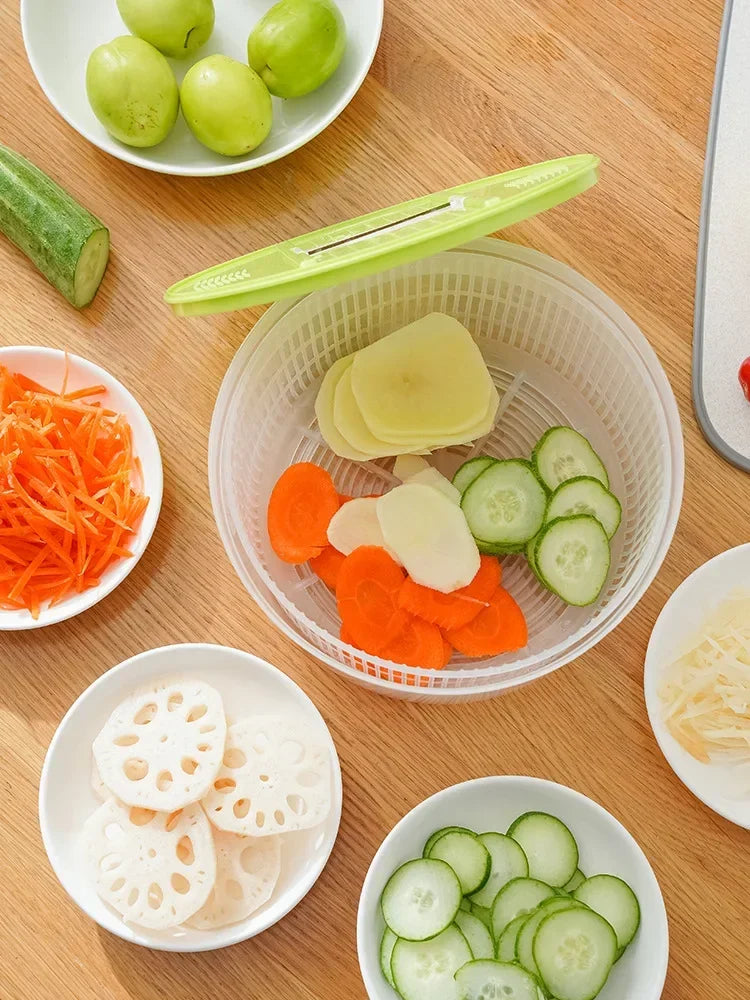 Salad Spinner & Lettuce Dryer – Quick Leafy Vegetable Washer, Strainer & Crisper Kitchen Tool