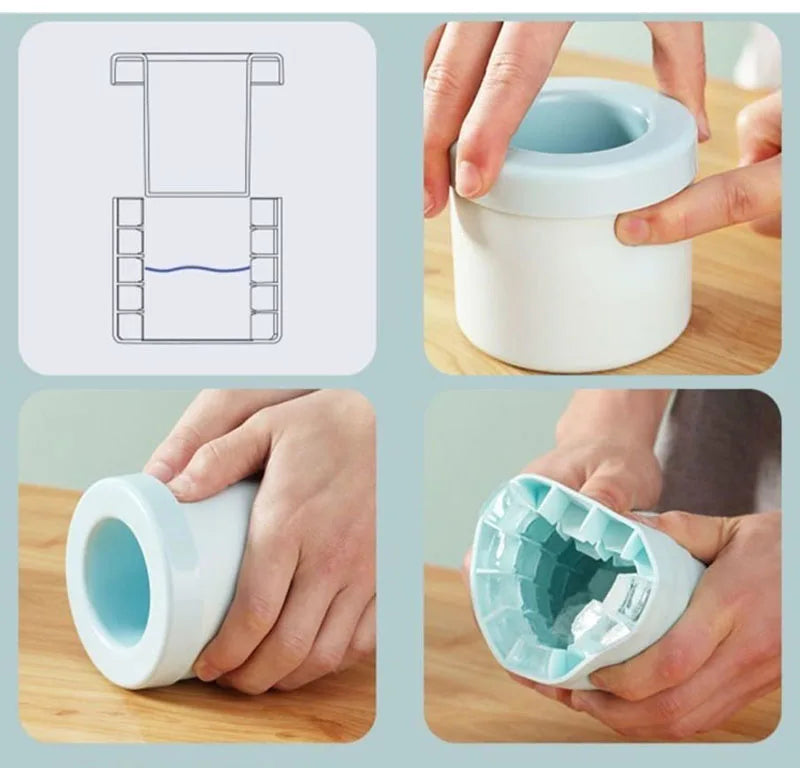 Silicone Ice Cube Mold – Round Ice Bucket Design for Fast-Chilling