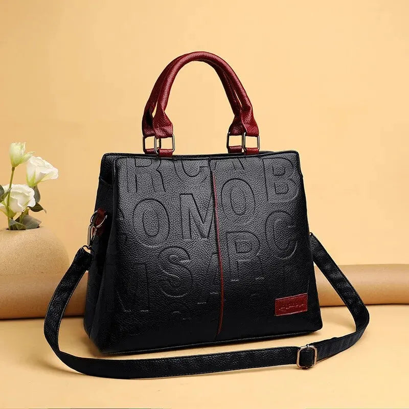 PU Leather Shoulder Crossbody Bag for Women – Large Capacity Luxury Designer Tote Handbag with Removable Strap, Travel & Casual Use
