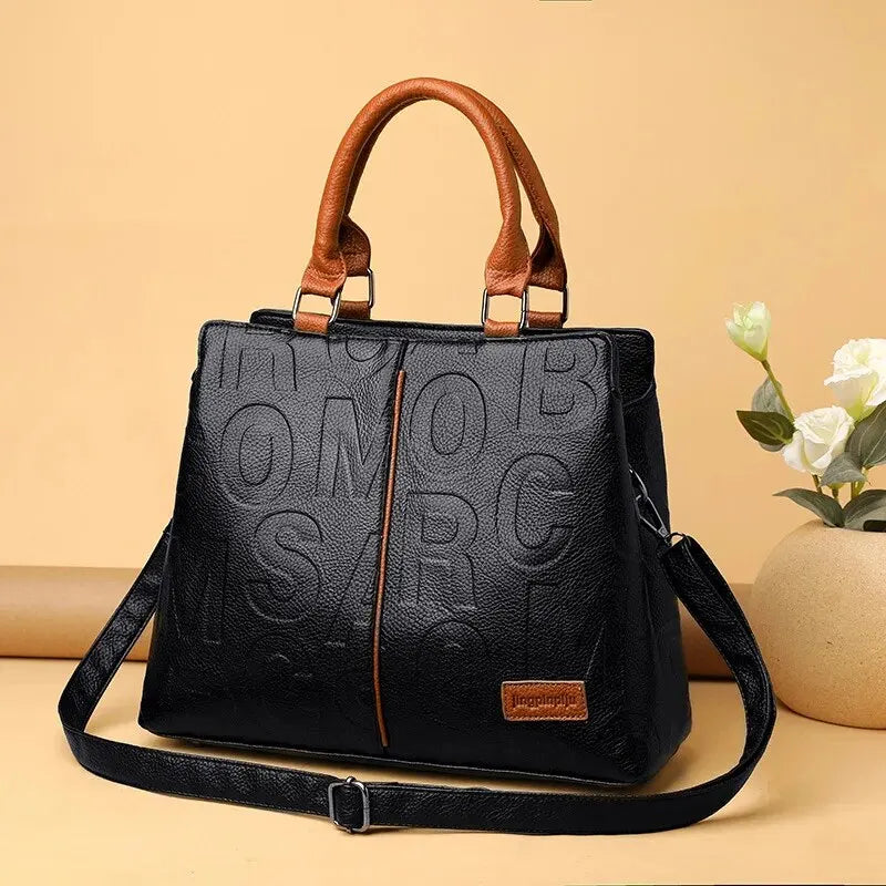 PU Leather Shoulder Crossbody Bag for Women – Large Capacity Luxury Designer Tote Handbag with Removable Strap, Travel & Casual Use