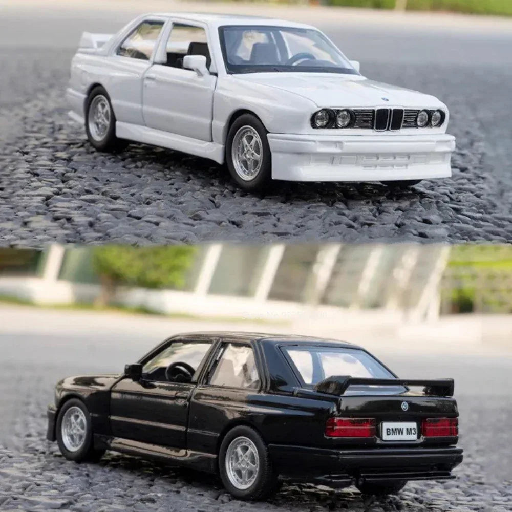 1:36 Scale BMW M3 1987 Diecast Car Model – Pull Back Toy Vehicle with Openable Doors (Metal Alloy) - SpyTrendz