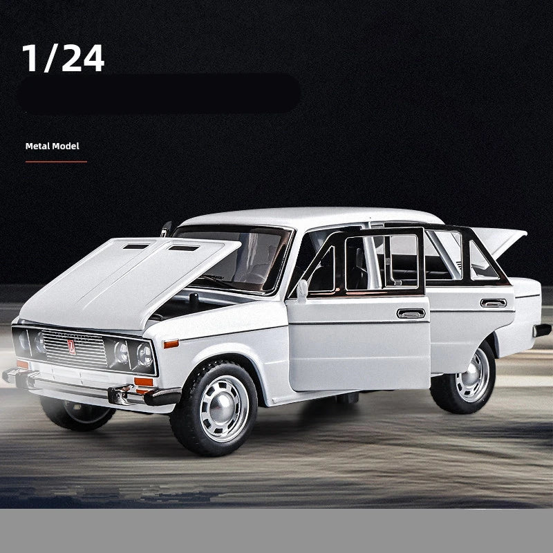 LADA Diecast Toy Car Model 1/24 Scale 6 Doors Opened Pull Back Sound & Light