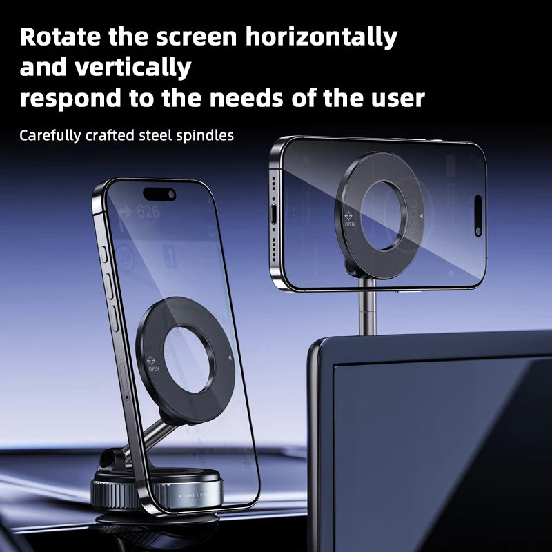 Magnetic Phone Holder – 360° Rotating Car & Desk Mount with N52 Magnet & Vacuum Suction – Universal Phone Holder for Car, Office, Home
