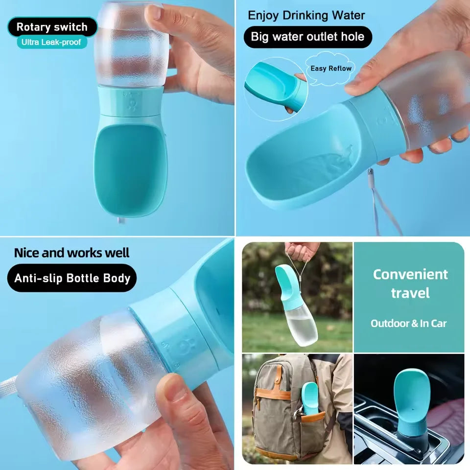Stay Hydrated on the Go – 300ml & 500ml Travel Water Bottle for Dogs & Cats