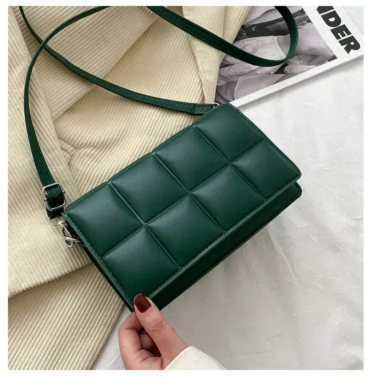 Women’s 2025 Fashion PU Shoulder & Crossbody Bag – Literary Plaid Design Handbag, Soft Flap Purse with Hasp Closure and Spacious Interior