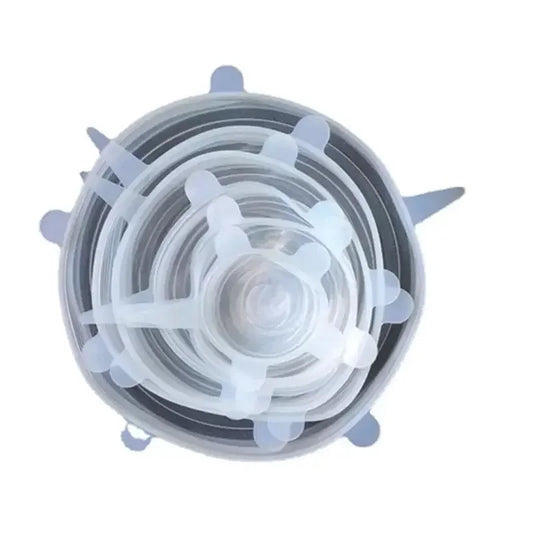 Silicone Stretch Lids 6-Piece Set – Reusable Fresh-Keeping Bowl Covers | Airtight Food Storage Lids for Refrigerator & Microwave