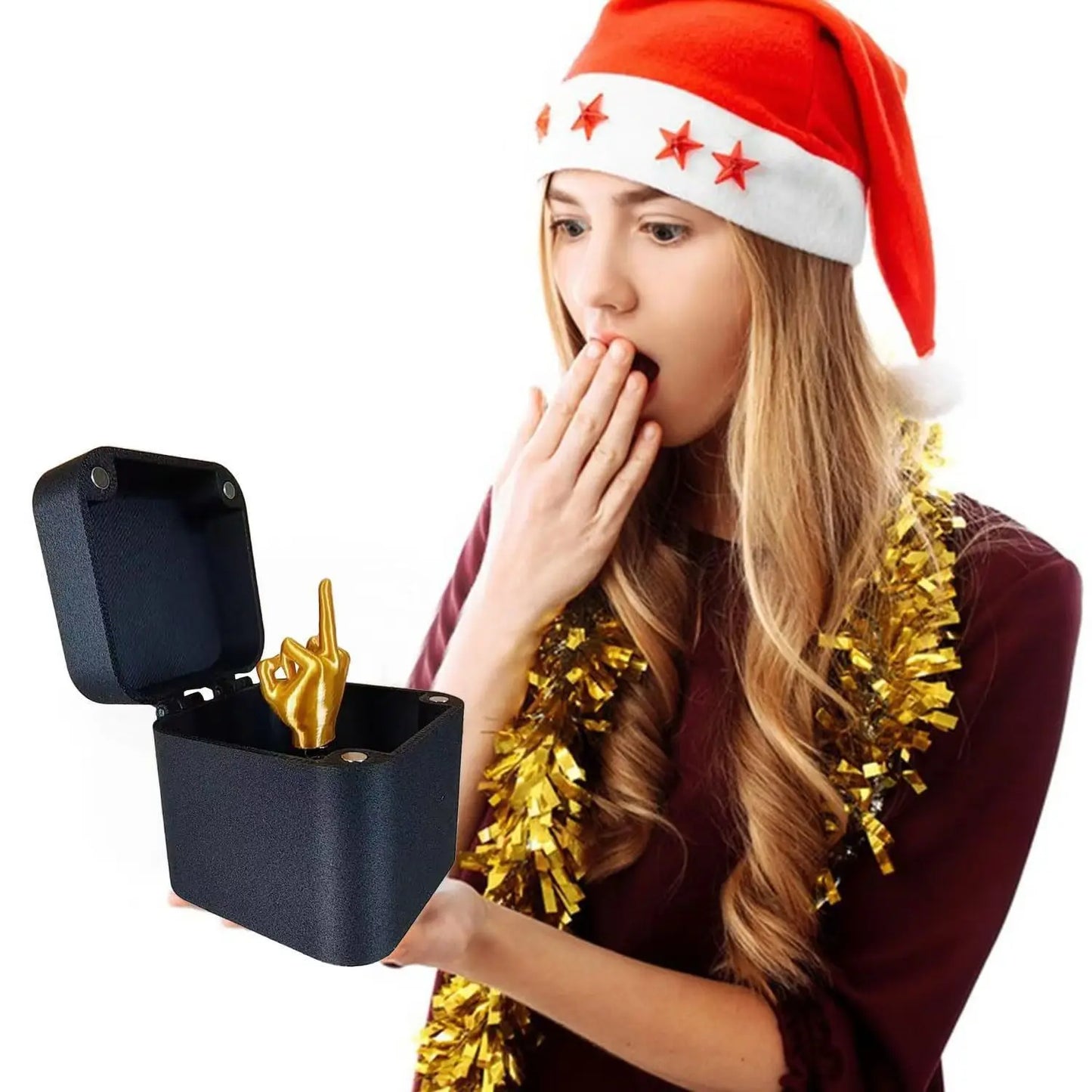Funny Christmas Prank Gift – Middle Finger in a Box | Hilarious Office & Home Gag Gift