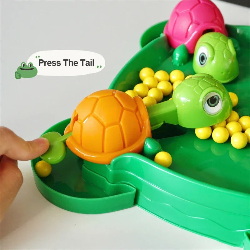 Kids Turtle Bean-Eating Desktop Game – Parent-Child Interactive Educational Toy | 4-Player Stress Relief Table Game