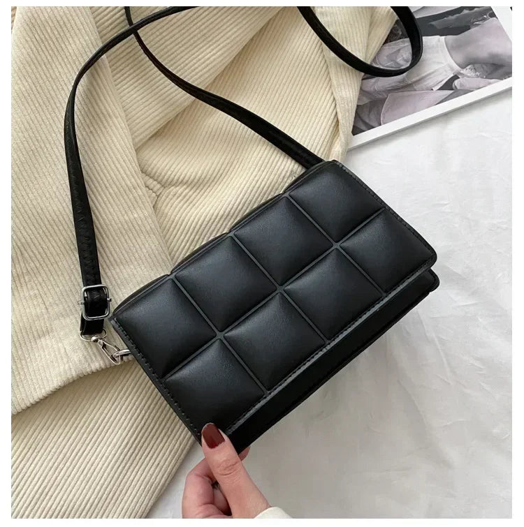Women’s 2025 Fashion PU Shoulder & Crossbody Bag – Literary Plaid Design Handbag, Soft Flap Purse with Hasp Closure and Spacious Interior