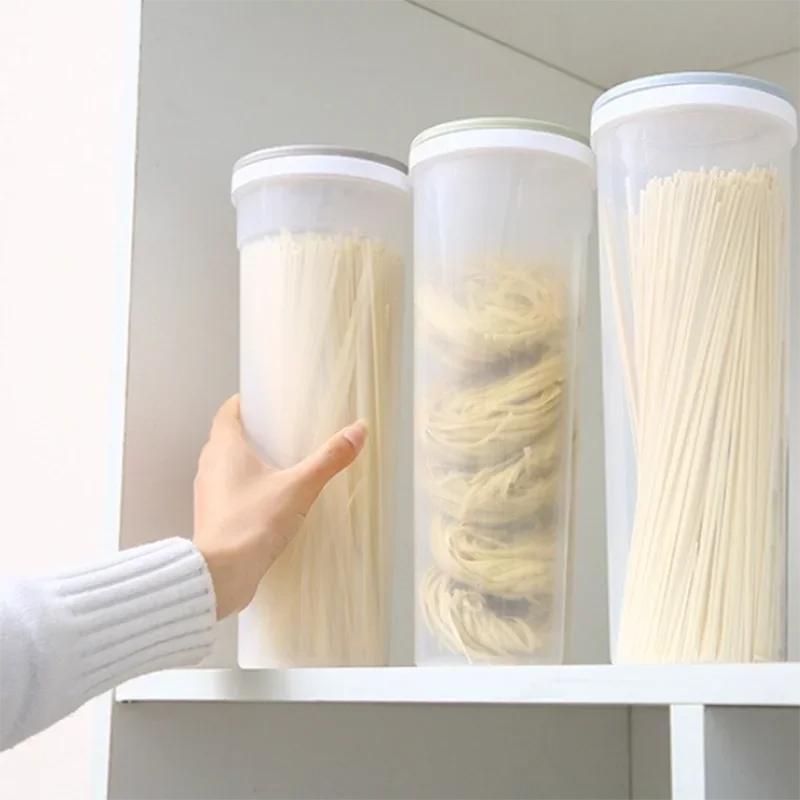Food-Grade Plastic Noodle Storage Box – Airtight Sealed Quantitative Canister, Kitchen Organizer Container