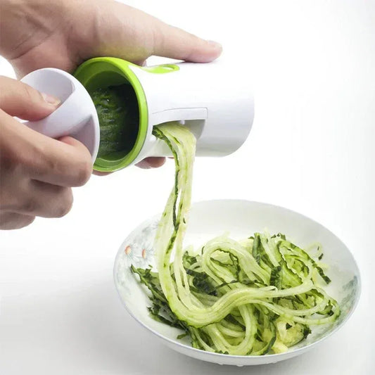 Spiralizer Vegetable Slicer – Stainless Steel & PP Spiral Cutter for Carrot, Cucumber, Potato & Cheese - SpyTrendz
