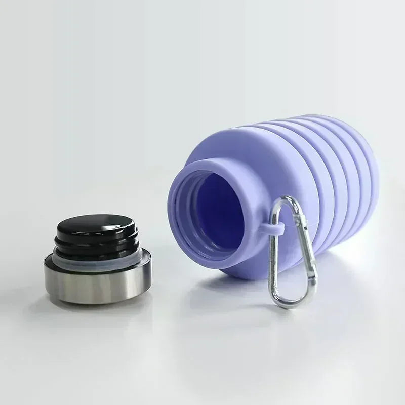 Portable Collapsible Silicone Water Bottle – 500ml Retractable Travel Cup for Sports, Cycling & Outdoor Adventures