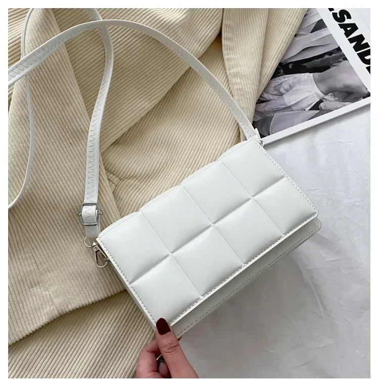 Women’s 2025 Fashion PU Shoulder & Crossbody Bag – Literary Plaid Design Handbag, Soft Flap Purse with Hasp Closure and Spacious Interior