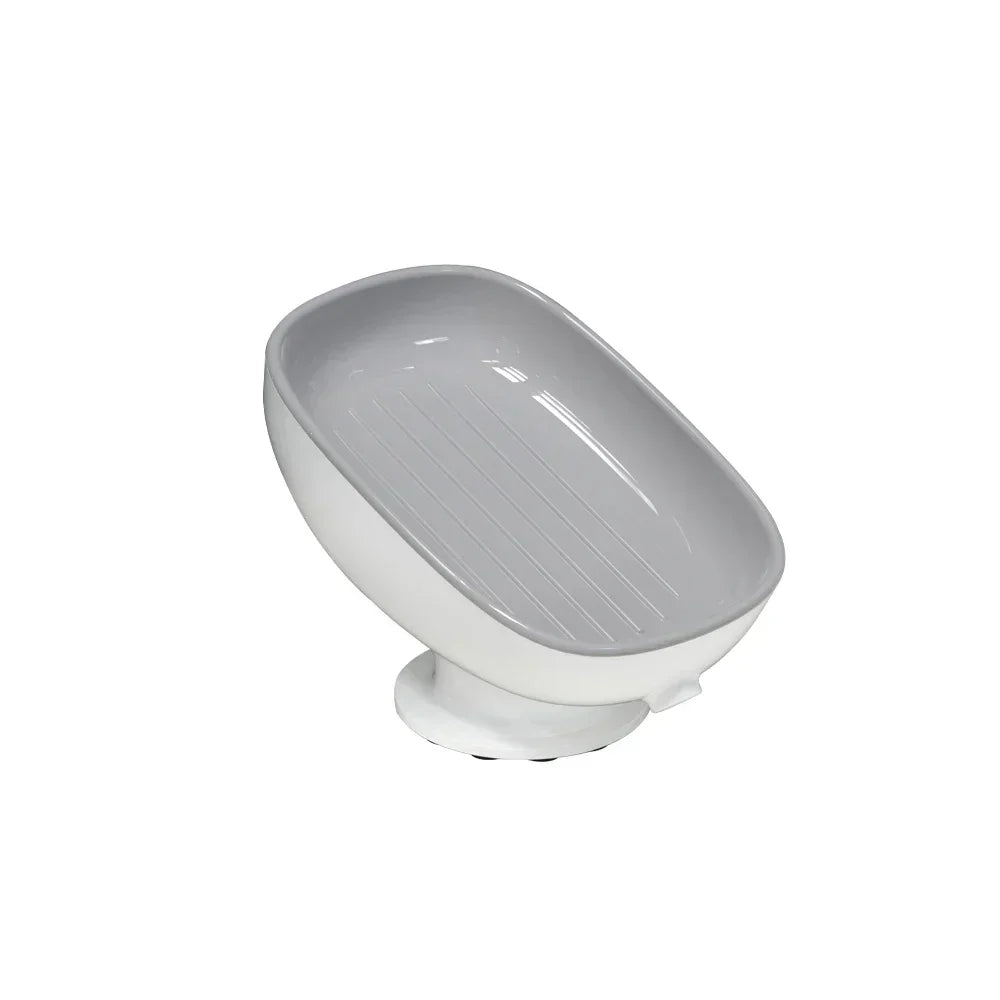 Bathroom Soap Dish Holder with Super Suction – Self-Draining Soap Box, Wall Mounted, Portable Soap Rack for Kitchen & Bathroom