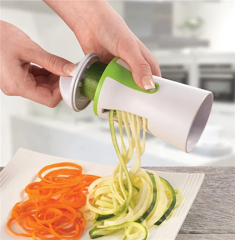 Spiralizer Vegetable Slicer – Stainless Steel & PP Spiral Cutter for Carrot, Cucumber, Potato & Cheese
