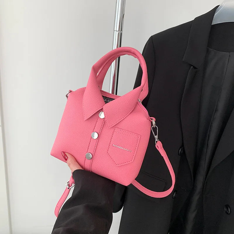 PU Leather Square Bag for Women – Compact Shoulder & Crossbody Handbag with Zipper Closure, Elegant Fashion Purse