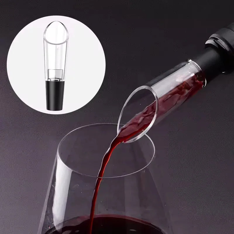 Rechargeable Electric Wine Bottle Opener Set with Foil Cutter, Pourer & Vacuum Stopper – Stainless Steel Automatic Corkscrew with Charging Base