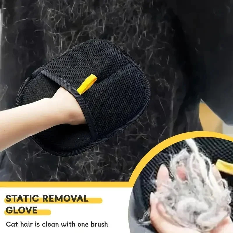 Pet Grooming Gloves – Soft Mesh Cloth Gloves for Dogs & Cats | Lint-Free, Gentle Brushing & Shedding Control