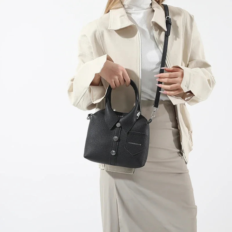 PU Leather Square Bag for Women – Compact Shoulder & Crossbody Handbag with Zipper Closure, Elegant Fashion Purse