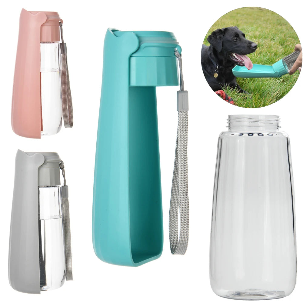 Outdoor Portable Dog Water Bottle – 550ml Leak-Proof Foldable Pet Drinking Bowl for Small, Medium & Large Dogs & Cats