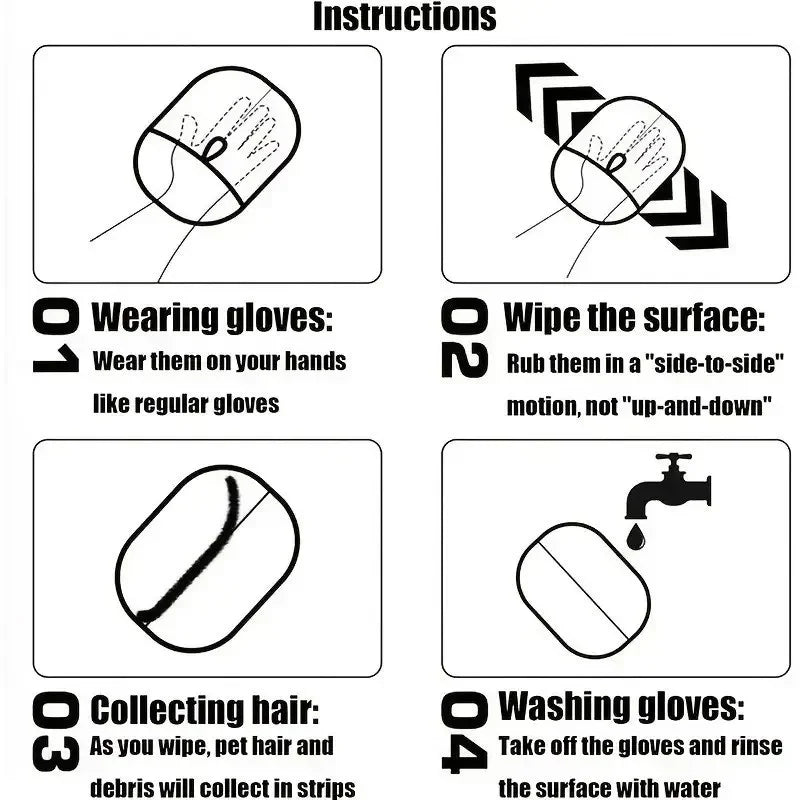 Pet Grooming Gloves – Soft Mesh Cloth Gloves for Dogs & Cats | Lint-Free, Gentle Brushing & Shedding Control