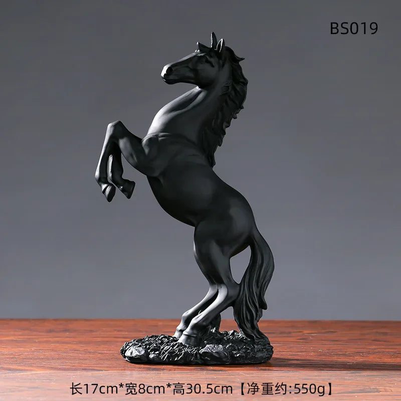 European Style Resin Victory Horse Statue – Decorative Animal Figurine for Home & Office