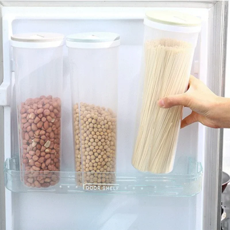 Food-Grade Plastic Noodle Storage Box – Airtight Sealed Quantitative Canister, Kitchen Organizer Container