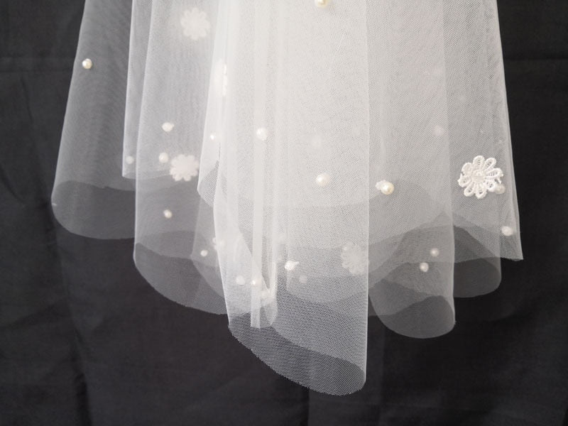 Short Bridal Ivory White Elbow Wedding Veil 2023
