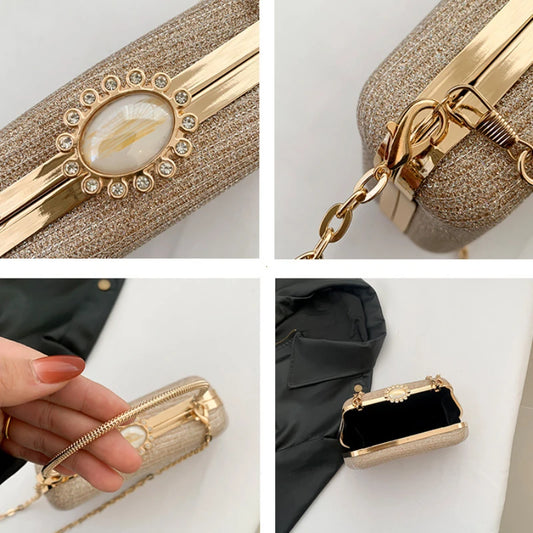 elegant wedding clutch purse with chain