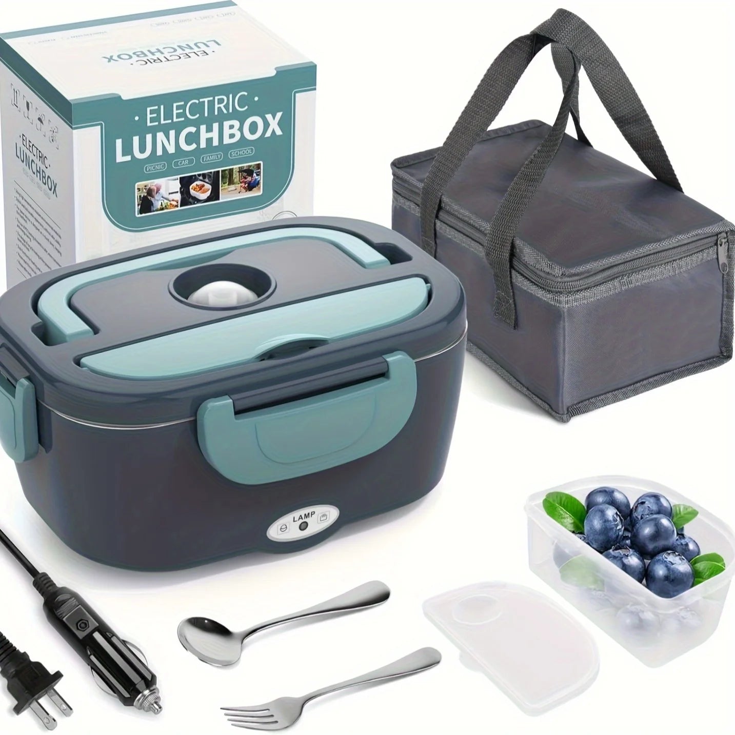 portable self-heating lunchbox for car and home