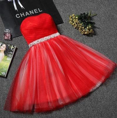 Women Evening Dress Sleeveless Off the Shoulder Sweetheart Beaded Sashes Prom Dress - SpyTrendz