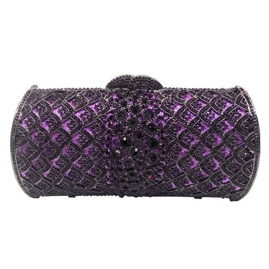 Rose-Gold Women Crystal Clutch Purses | Bridal Diamond Handbags