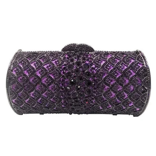 Rose-Gold Women Crystal Clutch Purses | Bridal Diamond Handbags - SpyTrendz