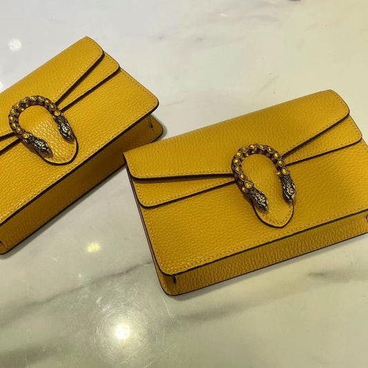 New Designer Small Square Leather Crossbody Bag