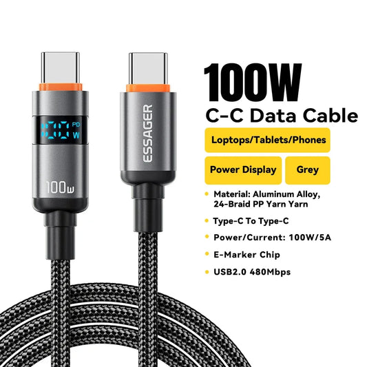 usb c fast charging braided data cable