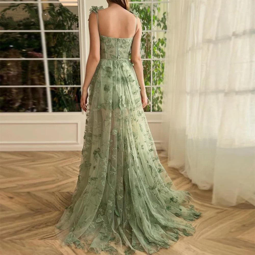 green evening gown