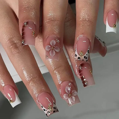 3D flower press on nails