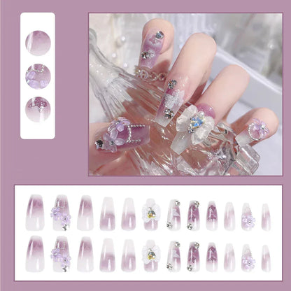 3d bow nails, ballet press on nails