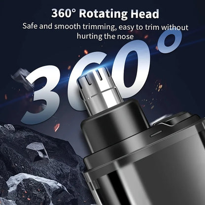 Portable USB Rechargeable Nose & Ear Hair Trimmer – Compact Electric Grooming Clipper for Men