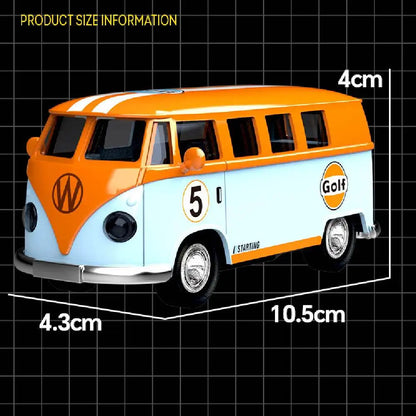 1:36 Volkswagen Gulf Orange Diecast Pull-Back Travel Bus Toy