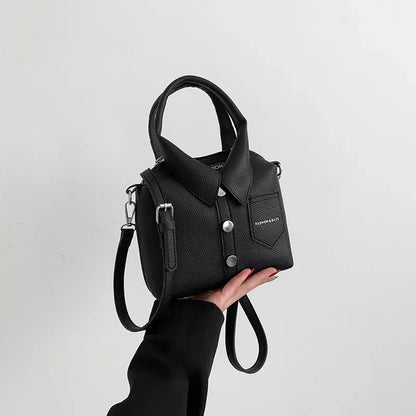 Black PU Leather Designer Bag
