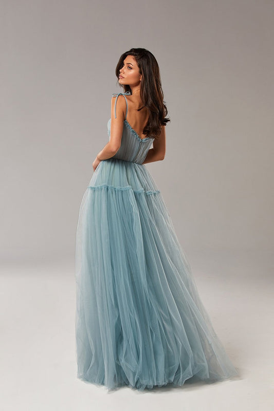 blue evening dress